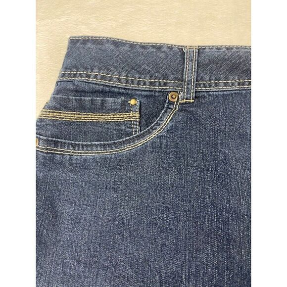 Dressbarn Straight & Pencil Skirt Women's Size 14 Blue Cotton 5-Pockets Button - Picture 2 of 12